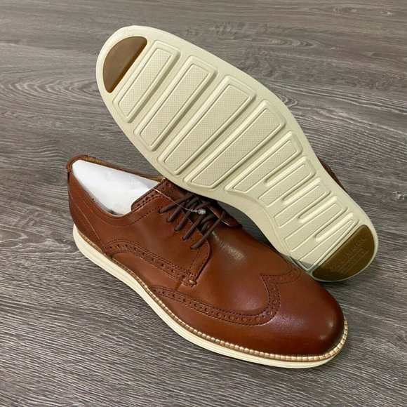 COLE HAAN Mens Original Grand Woodbury Brown Leather Wingtip Oxford Shoes C26471 main image 6